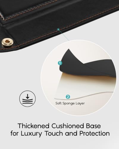 VLANDO Valet Tray for Men, Foldable PU Leather Catchall Tray, Black - color: Black, size: Rectangle