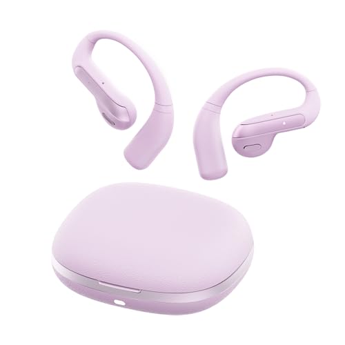 Open Ear Headphones Sport Ear-Buds,Wireless Earbuds Bluetooth Ear Buds in Ear Headphones with Earhooks, Stereo Deep Bass,Lightweight inear Earphones with Mic for iPhone Android Phone - color: Purple