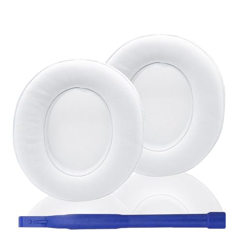 Adhiper Studio 3 Replacement Earpads Ear Cushions Pads Muffs Compatible with Studio 2 Studio 3 B0500 B0501 Wired Wireless Over-Ear Headphones (White) | Soft Protein Leather & Memory Foam Earpad Replacement, Ear Cushions Fit Studio3 & Studio2, Replace Peel