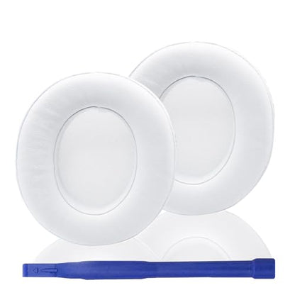 Adhiper Studio 3 Replacement Earpads Ear Cushions Pads Muffs Compatible with Studio 2 Studio 3 B0500 B0501 Wired Wireless Over-Ear Headphones (White) | Soft Protein Leather & Memory Foam Earpad Replacement, Ear Cushions Fit Studio3 & Studio2, Replace Peel