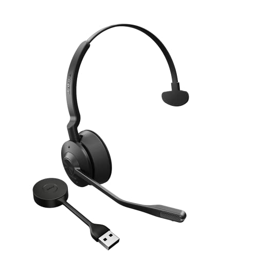 Jabra Engage 55 SE (Second Edition) Single-Ear Wireless Headset w/Link 400 USB-A DECT Adapter – Noise-Cancelling Mic, Extensive Range – Works with All UC Platforms Like Google Meet & Zoom, Black - size: USB-A Adapter, style: All Platforms
