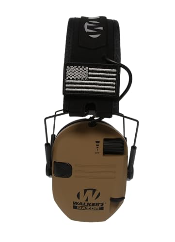 Walker's Razor Slim Electronic Muff - color: Patriot - Battle Brown, size: One Size (4-Pack)