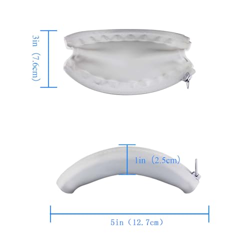 Adhiper Silicone Sweat Headband Cover for Sony WH-1000XM4, WH-CH720N, WH-XB910N, ULT WEAR, Washable Zipped Dustproof Headband Cover Protector for Soundcore Space Q45, Life Q30 & Q20 (White) | Silicone Sweat Cover for Sony WH-1000XM4 XM3 & Soundcore Q45 Q3