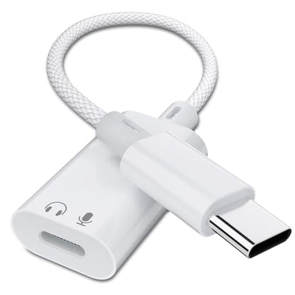 USB C to Lightning Headphone Audio Adapter, USB C Male to Lightning Female Earbuds Audio Adapter Compatible with iPhone 17/Air/16/16e/15 Plus/Pro/Max/15, iPad Pro, iPad Air 6/5/4, MacBook (No Charge) - color: White