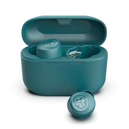 JLab Go Air Pop+, True Wireless Earbuds, Bluetooth Earbuds with Microphone, Dual Connect, USB-C Charging Case, Teal | Wireless Earphones, IP55 True Wireless Earbuds with Microphone, Application, Dual Connect, Charging Case - color: Teal, style: Pop+