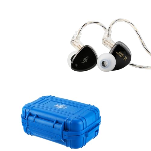 Linsoul SIMGOT EM6L 1DD + 4BA Hybrid Driver in-Ear Monitor, Gaming Earbud + Kiwi Ears SONICAP Waterproof Earbud Case(Blue)