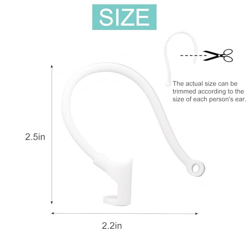 Ear Hooks Compatible with AirPods 4,3, 1, 2 and Pro & All in-Ear Headphones with Stems - 2 Pairs Adjustable Secure & Comfortable Prevent Falls Ear Holders for Headphones - Easy to Install (Black) - color: Black