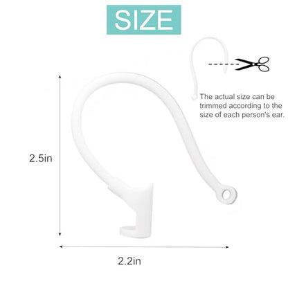 Ear Hooks Compatible with AirPods 4,3, 1, 2 and Pro & All in-Ear Headphones with Stems - 2 Pairs Adjustable Secure & Comfortable Prevent Falls Ear Holders for Headphones - Easy to Install (Black) - color: Black