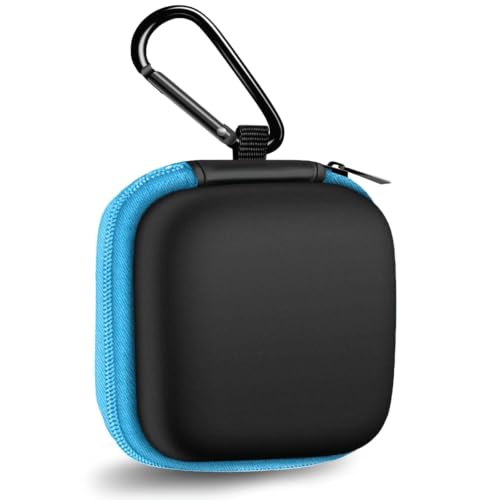 1 Pack Square Earbud Case Storage Bag with Carabiner, Blue - color: C2-square blue