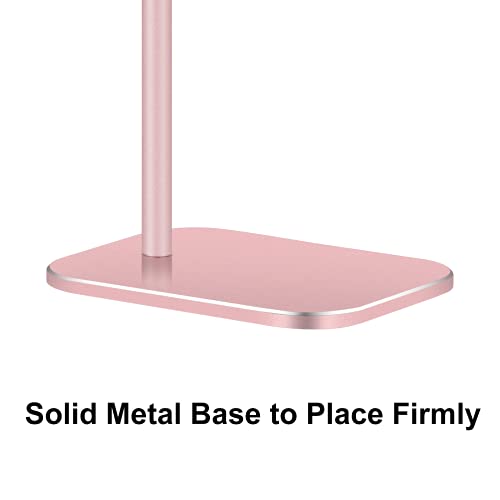 Headphone Stand Aluminum, Headset Holder with Solid Metal Base for Desk, Compatible with Most Headphones (Rose Gold) - color: Rose Gold