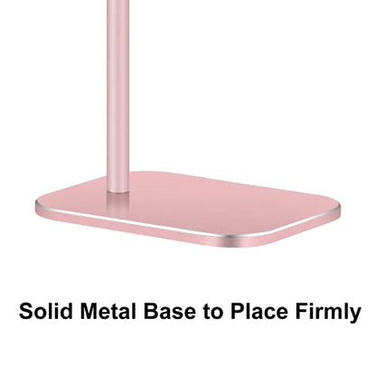 Headphone Stand Aluminum, Headset Holder with Solid Metal Base for Desk, Compatible with Most Headphones (Rose Gold) - color: Rose Gold