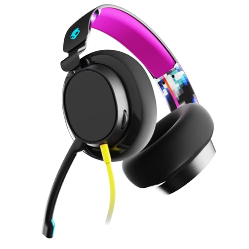 Skullcandy SLYR Multi-Platform Wired Gaming Headset - Black Digi-Hype | Removable Mic, Durable and Comfortable Lightweight Design, Ultra-Soft Memory Foam Ear Cushions, PC, Xbox, PlayStation - color: Black Digi-Hype, style: SLYR