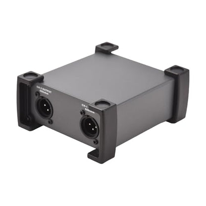HUIOP 2 Channels Passive DI-Box Unit Hum Eliminator 1/4'' Instrument Direct Box to XLR Professional Impedance Transform Audio Isolator DI Direct Box for Touring and Live Performances
