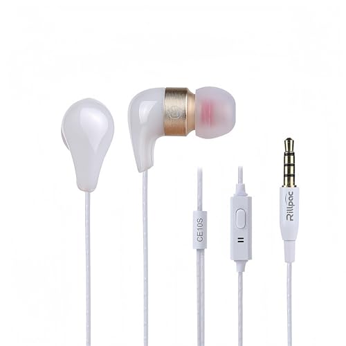 CE10S in-Ear Headphones, Noise Isolating, HiFi Stereo with Mic, Compatible with Smartphones (White)