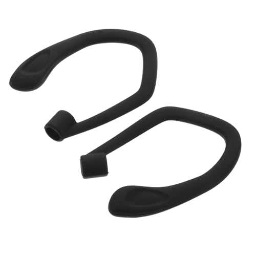 Housoutil 1pair Silicone Ear Hooks for Earbuds Slip Comfortable Fit for Running Jogging Cycling Compatible Earphone Models Black Silicone Accessories