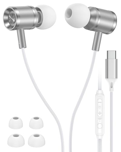 iPhone 17 USB C Headphones Wired, Earbuds with Microphone for iPhone 17e 16 | Type C in-Ear Headphones with Mic, USBC Wired Ear Buds for Samsung Galaxy S26 S25 S24 A17 Pixel Earphones