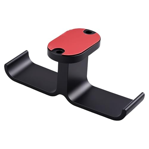 Heran Under Desk Headphone Holder, Adjustable Aluminum Hook with 360° Rotatable Dual Headset Stand Hanger, Space-Saving Solution for Home Gaming & Office Setup, Easy Installation, Black