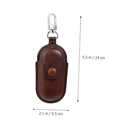 Uonlytech Portable Earphone Holder Case for in-Ear Headphones, Dustproof Waterproof Storage Bag, Dark Brown Protective Cover for Travel and Camping