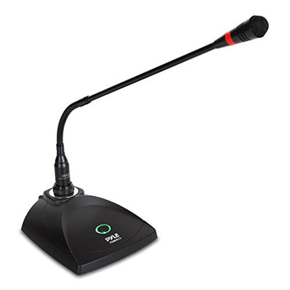 Pyle Home Compact Public Address Mono Amplifier - Professional 50W Mini Home Power Audio Sound PA Speaker Receiver System w/RCA, PT110 & Home Desktop Gooseneck Wired Microphone System -PDMIKC5 Black