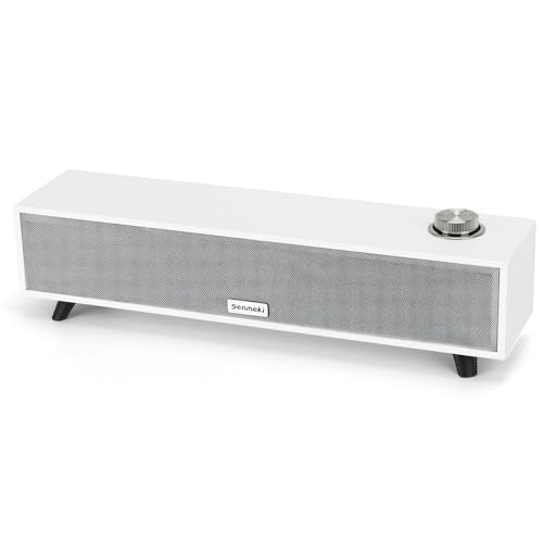 Computer Speakers, 10W Computer Sound Bar, USB Powered PC Speakers, Bluetooth 5.0 and RCA Input pc Speakers for Desktop, Laptops, Phonograph, Phones, Tablets(K01)