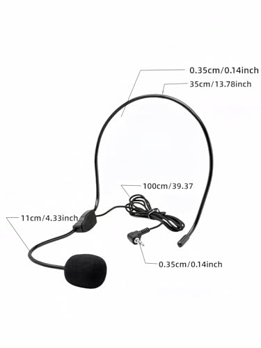 2-Pack Headset Microphone for Voice Amplifier, Teachers, Presenters - Lightweight, Adjustable Boom Mic, 3.5mm/2-Pin Compatible, Comfortable Over-Ear Design, Clear Audio for Teachers, Coaching