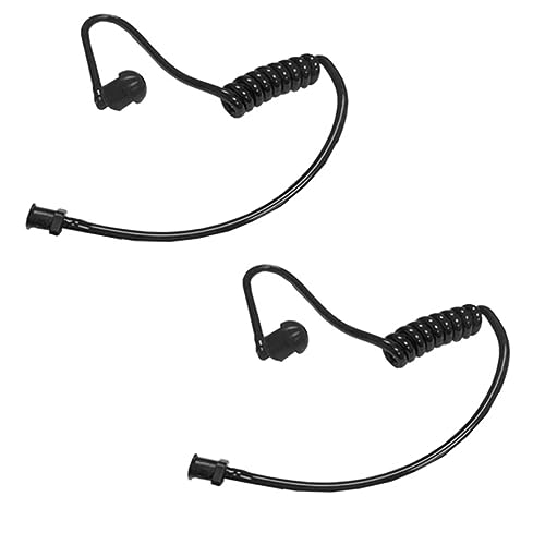 Pack of 2 FBI Style Black Twist On Replacement Acoustic Tube for Two-Way Radio Headsets by MaximalPower