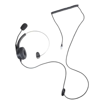 4-Pin RJ11 Monaural Corded Call Center Telephone Headset Headphone BK Earphone Headphonem in Ear Stereo Sound Noise Isolating Earbud Device Air Duct Noise-Cancelling USB
