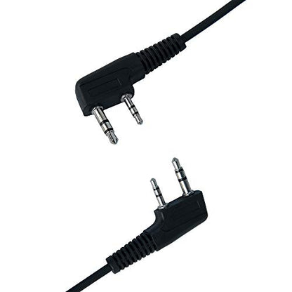 Caroo 2-Pin Acoustic Tube Earpiece Compatible with TK-3107 UV-5R 2-Pack | PTT Mic, Comfort, Hands-Free, Lightweight, Covert, Surveillance Headset, Kenwood Baofeng BF-888S UV-82 TK-2107 TK-3207