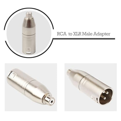 Female RCA to XLR Male Plug Cable Adapter, XLR to RCA Converter Audio Connector for Microphone - 2 Pack - style: RCA Female to XLR Male Adapter