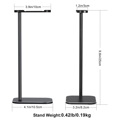 Headphone Stand Aluminum, Headset Holder with Solid Metal Base for Desk, Compatible with Most Headphones (Black) - color: Black