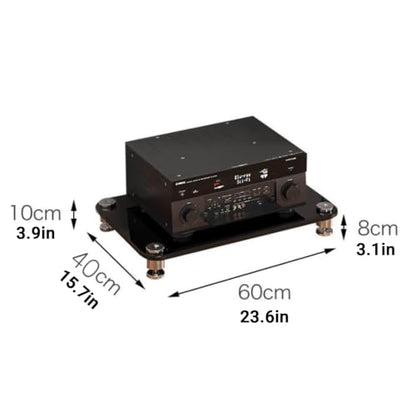 Tempered Glass HiFi Audio Rack Stand, Anti-Vibration Amplifier Shelf(Black,1-Layer) - color: Black, size: 1-layer