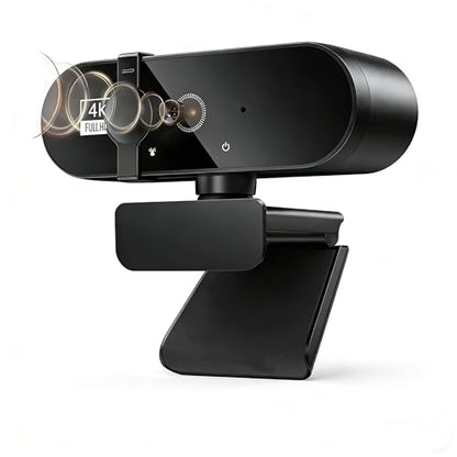 4k Webcam for PC with Microphone, Computer Camera with Noise Cancellation, Privacy Cover, 99° FOV, Plug & Play USB Webcam for Streaming, Conferencing, Zoom, Skype, Facetime, Laptop, PC, Skype