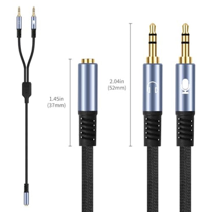 1/8" TRS Stereo Splitter Cable for Headphone, PC Laptop, Perfect for Switching or Two Sets of Speakers (1/8" TRS Stereo Female to Dual Male, 3.3FT-Splitter 20cm) - size: 3.3FT-Splitter 20cm, style: 1/8" TRS Stereo Female to Dual Male