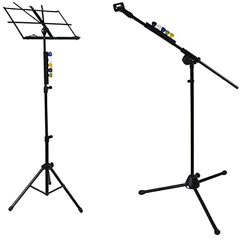 Jiayouy 7.3" Inches Microphone stand Guitar Pick Holder Rubber Guitar Picks Clamp Clip With 5 Picks (Pack of 2) - size: Small (Pack of 2)