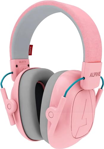 Alpine Muffy Kids Ear Muffs for Kids Ear Protection | 3-16 Years | Autism Sensory Products | 22dB Sound Reduction | Kids Noise Cancelling Ear Muffs | Noise Reduction Headphones for Kids - color: Pink