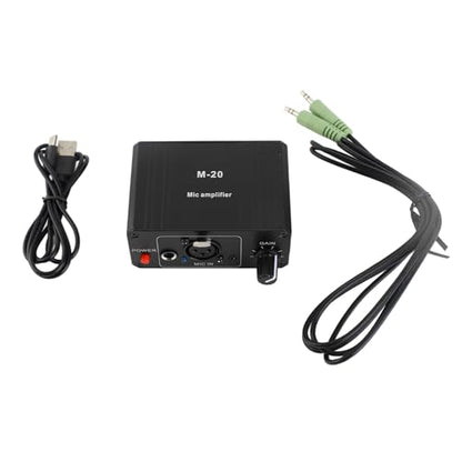 48V Power XLR Microphone Preamplifier for Dynamic & Condenser Mics - Universal Studio Recording, Podcasting, and Live Sound Amplifier