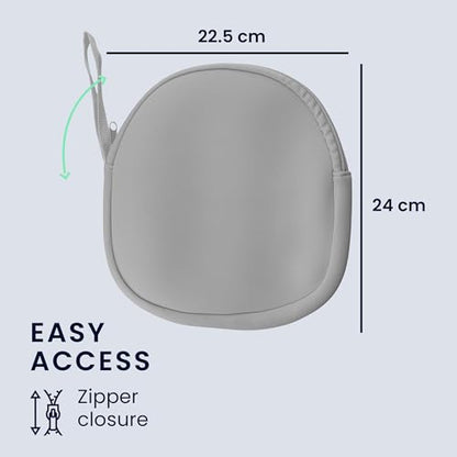 kwmobile Case for Apple AirPods Max/AirPods Max 2 Cover - Over Ear Headphone Storage Bag - Neoprene Headset Travel Pouch with Wrist Strap - Light Grey - color: light grey
