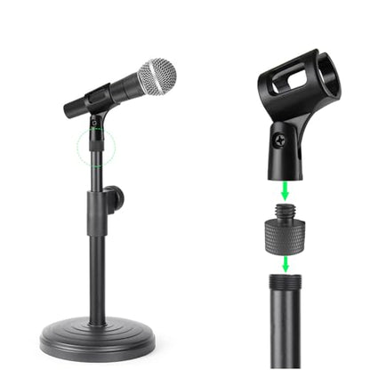 4 Pcs Mic Stand Adapter Set, for Microphone Stand Mount to Camera Tripod