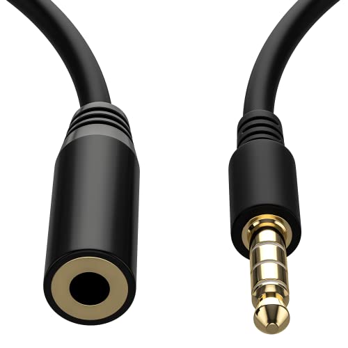 D & K Exclusives TRS to TRRS 3.5mm Male to 2.5mm Female Headphone Audio Microphone Adapter for iPhone/Android Smartphones and Tablets, Black