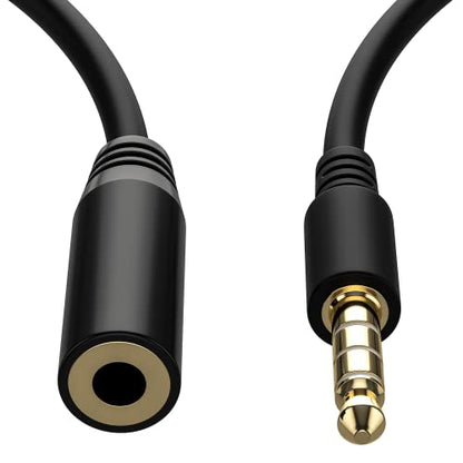 D & K Exclusives TRS to TRRS 3.5mm Male to 2.5mm Female Headphone Audio Microphone Adapter for iPhone/Android Smartphones and Tablets, Black