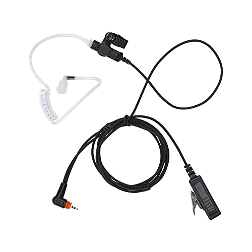 TLK 100 1-Pin 2-Wire Earpiece Compatible with Motorola Radio SL300 SL3500e SL7550e SL7550 SL7580 with Mic Big PTT Tansparent Acoustic Tube Headset