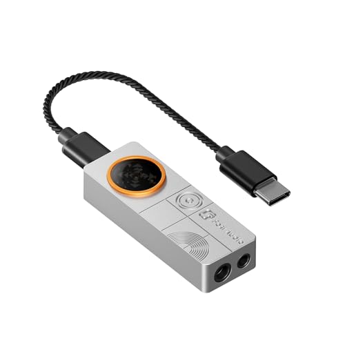 Fosi Audio DS3 USB-C DAC HiFi Amp Dongle, Portable Headphone Amplifier with 7.1 Spatial Audio, ES9039Q2M XMOS Powered, DSD512, 3.5mm Single 4.4mm Balanced for PC/Phone/ PS5/ Switch Silver - color: Silver