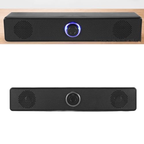 Yosoo Health Gear Computer Speakers for Desktop, USB Powered Stereo Soundbar Wired HiFi Clear Sound Volume Knob Mini Speakers for PC Laptop Tablet