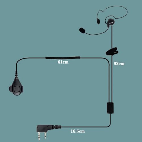 Retevis Behind Head Walkie Talkie Headset, for RT22/RT68/RT21/H777/RT68H | with Boom Mic, Compatible with Pxton, Baofeng, Kenwood Walkie Talkie, Two Way Radio Headset with Finger PTT(1 Pack)