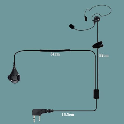Retevis Behind Head Walkie Talkie Headset, for RT22/RT68/RT21/H777/RT68H | with Boom Mic, Compatible with Pxton, Baofeng, Kenwood Walkie Talkie, Two Way Radio Headset with Finger PTT(1 Pack)