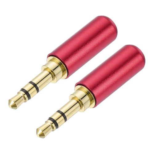 MECCANIXITY 2Pcs 3.5mm Replacement Repair Plug Jack, 3 Pole Red - color: Red