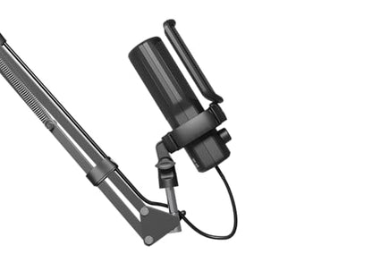 Genesis Radium 251 USB Gaming Microphone with 5 Arm - Condenser, 192kHz/24bit, RGB Illumination, Pop Filter, Gain Dimmer, Silent Button, Real-Time Monitoring, Plug & Play for PC - style: Radium 251 Black