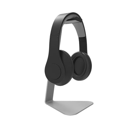 Kanto H1 Universal Headphone Stand - Silver - Solid Steel Construction - Curved Silicone Resting Surface - color: Silver, style: H1 Universal