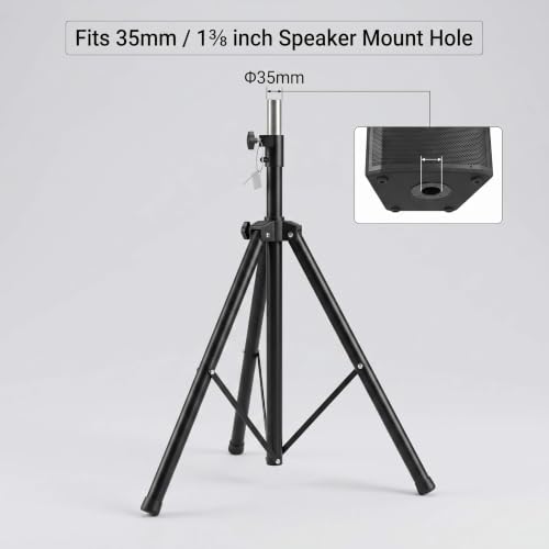 QWORK 2 Pack Adjustable PA Speaker Stands 39–77 Inches – Stable Tripod Mount for Stage, Studio & Events