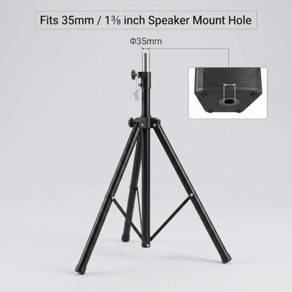QWORK 2 Pack Adjustable PA Speaker Stands 39–77 Inches – Stable Tripod Mount for Stage, Studio & Events